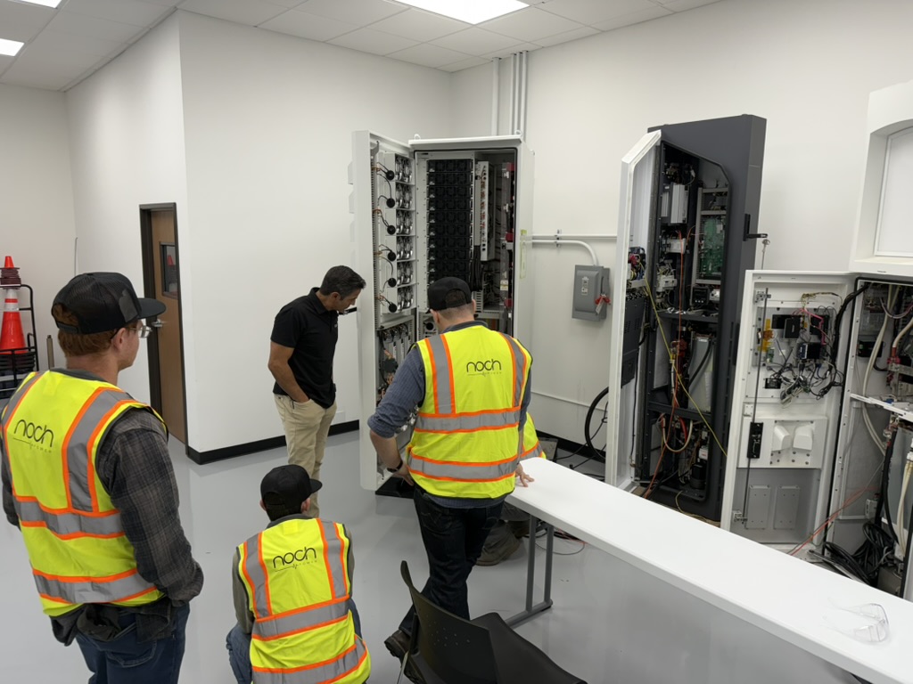 Noch field technicians training on live power and charging equipment